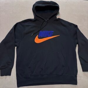 Nike Hoodie Men’s Black Club Fleece Chenille Futura Sweatshirt Sports Sz XL